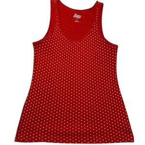 Y2K Retro G.H. Bass & Co Red Polka Dot Tank Top‎ Size Large Ribbed Cotton Casual